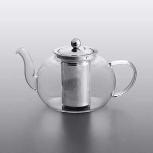 NEW Borosilicate Personal Glass Teapot Stainless Steel Infuser with‎ Lid Small